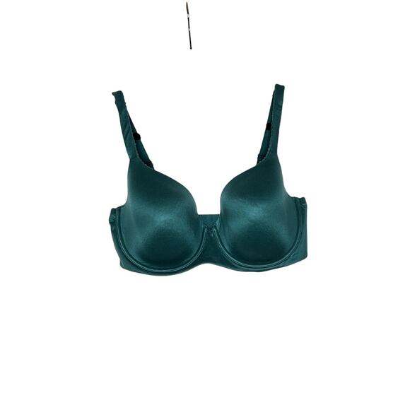 Victorias Secret size 38DDD bra lined underwire teal lace trim smooth lined - Picture 1 of 5